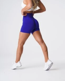 Cobalt Solid Seamless High-Waisted Workout Shorts 7 Cobalt Solid Seamless High-Waisted Workout Shorts -NVGTN Sportswear Shop DSC05738 1