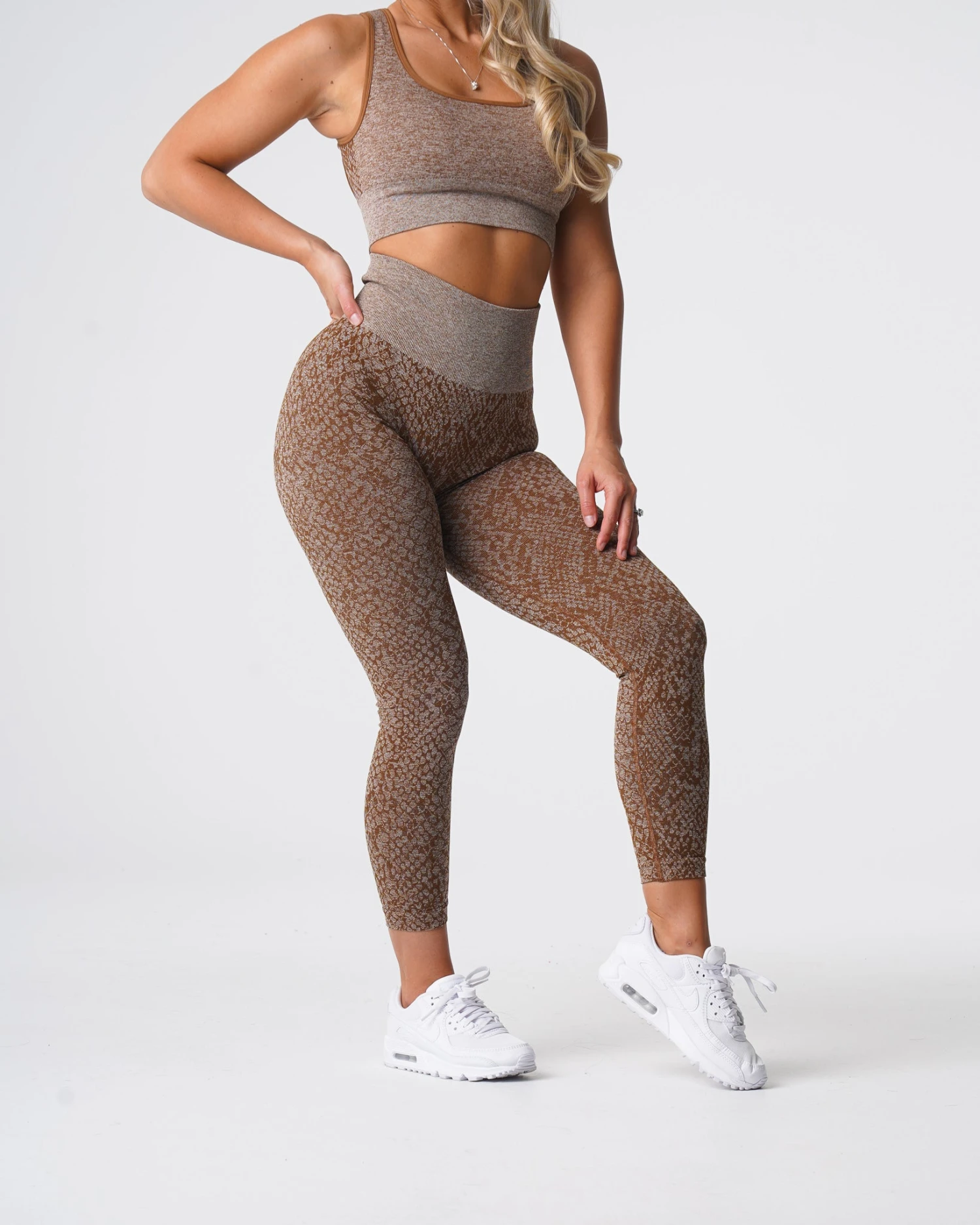 Mocha Snakeskin Seamless High-Waisted Leggings 3 Mocha Snakeskin Seamless High-Waisted Leggings - Image 3