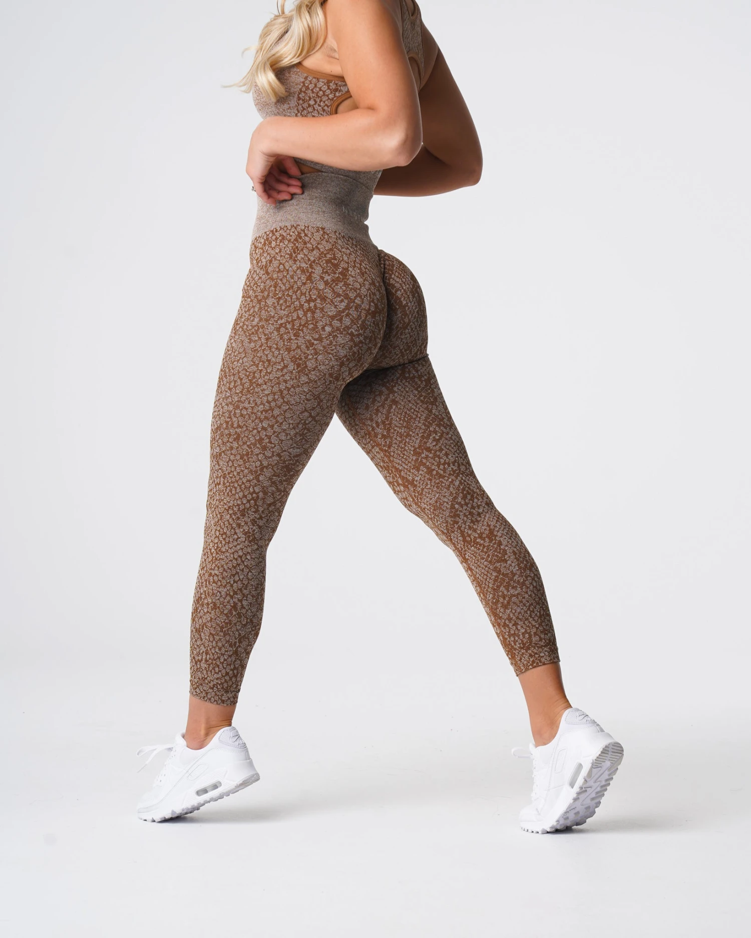 Mocha Snakeskin Seamless High-Waisted Leggings 4 Mocha Snakeskin Seamless High-Waisted Leggings - Image 4