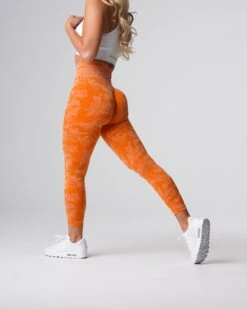 Burnt Orange Camo Seamless High Waisted Leggings
