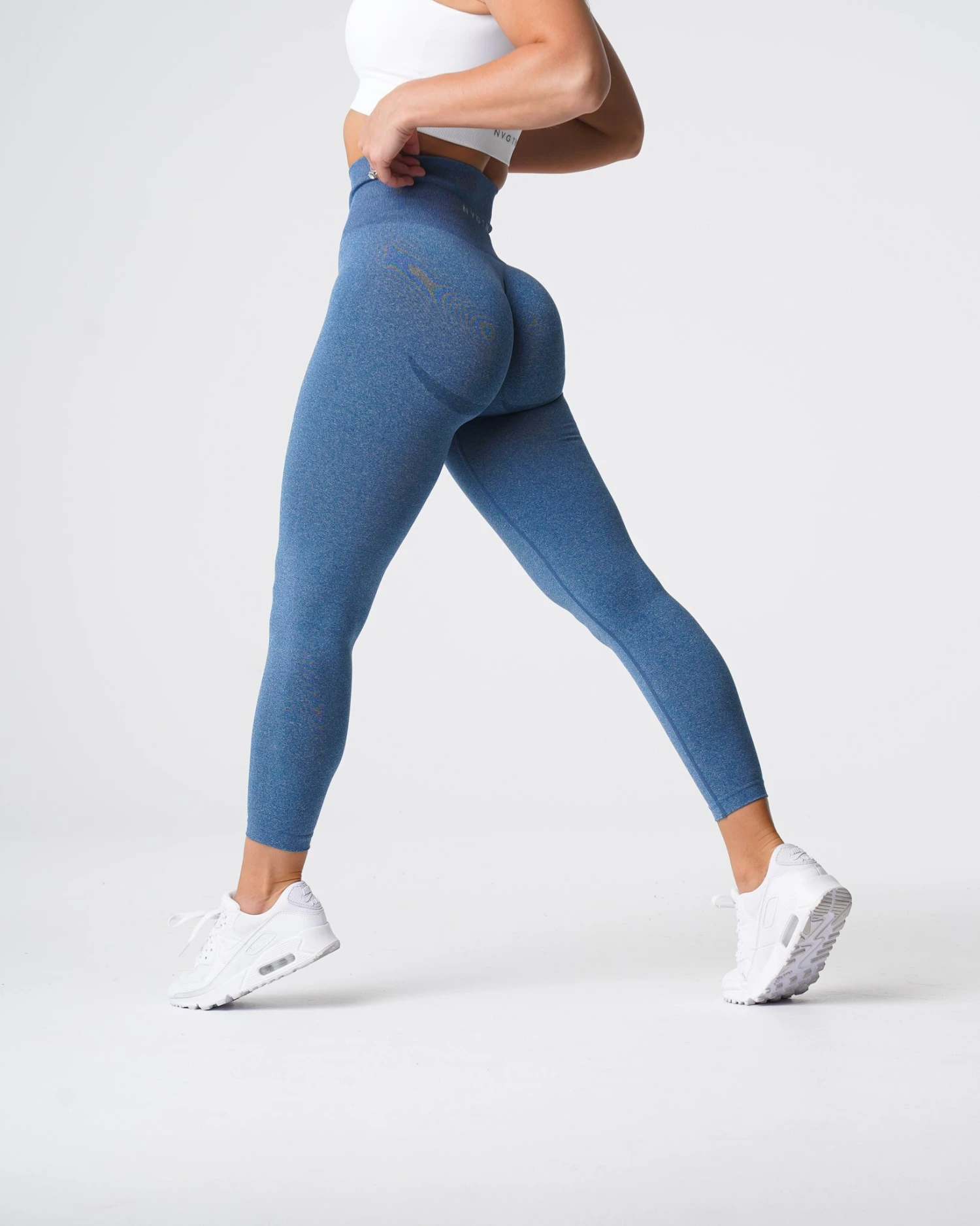 Slate Blue Curve Seamless Leggings 4 Slate Blue Curve Seamless Leggings - Image 4