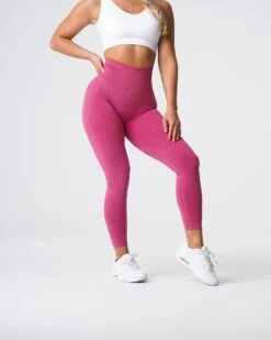 Crimson Curve High Waisted Seamless Leggings - Glute Contouring Gym Wear -NVGTN Sportswear Shop DSC06032