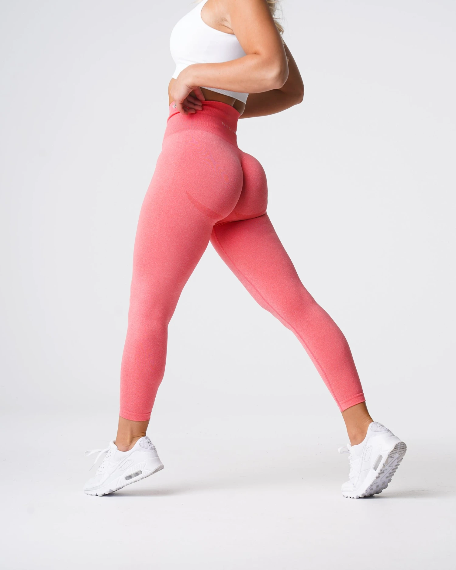 High-Waisted Seamless Leggings with Glute Contour - Coral Curve 4 High-Waisted Seamless Leggings with Glute Contour - Coral Curve - Image 4
