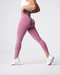 Pastel Pink High-Waisted Seamless Contour Gym Leggings
