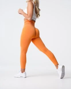 NV Sunset Orange Seamless Leggings - High Waisted Gym Tights