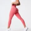 NV Seamless Leggings in Coral | High-Waisted Non-Contour Gym Wear