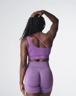 Violet Streamline Seamless Asymmetrical Sports Bra