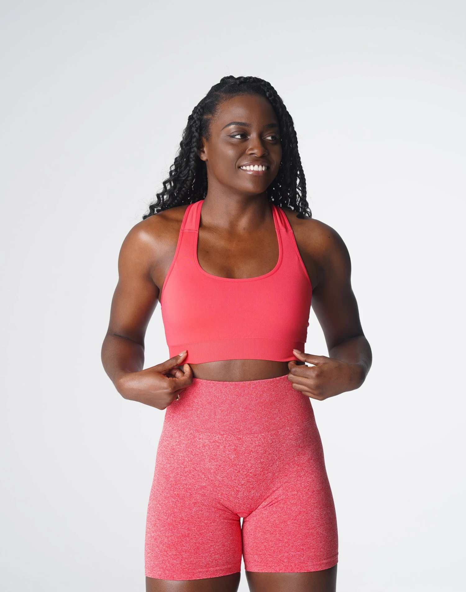 Seamless Racerback Sports Bra - Candy Apple Surge Medium Impact 2 Seamless Racerback Sports Bra - Candy Apple Surge Medium Impact - Image 2