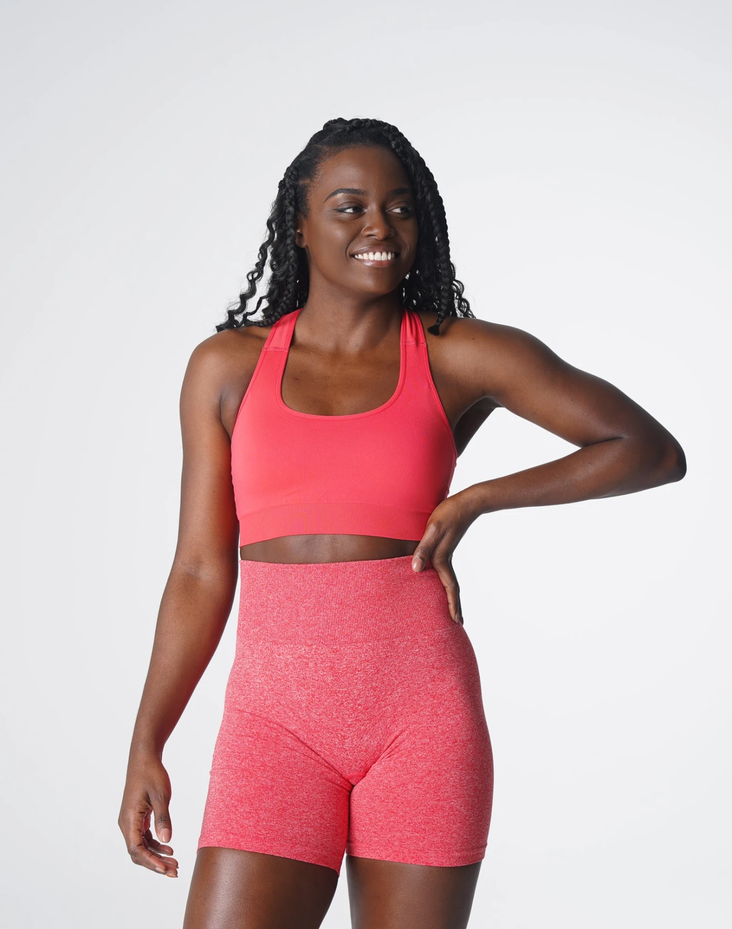 Seamless Racerback Sports Bra - Candy Apple Surge Medium Impact 3 Seamless Racerback Sports Bra - Candy Apple Surge Medium Impact - Image 3
