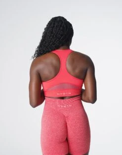 Seamless Racerback Sports Bra - Candy Apple Surge Medium Impact