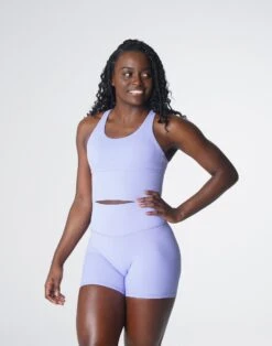 Periwinkle Longline Strappy Sports Bra - Medium High Impact Workout Top 6 Periwinkle Longline Strappy Sports Bra - Medium High Impact Workout Top -NVGTN Sportswear Shop DSC06343