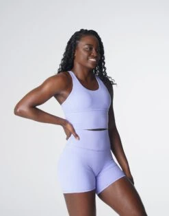 Periwinkle Longline Strappy Sports Bra - Medium High Impact Workout Top 7 Periwinkle Longline Strappy Sports Bra - Medium High Impact Workout Top -NVGTN Sportswear Shop DSC06345