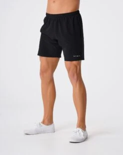 Men's Black Flex Workout Shorts with Zipper Pockets