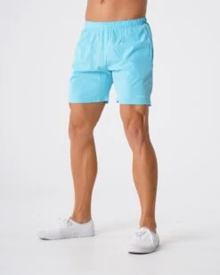 High-Performance Aqua Flex Men's Athletic Shorts with Zipper Pockets