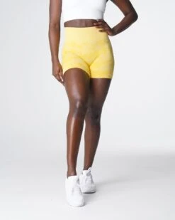 Sunshine Yellow Camo Seamless Shorts -NVGTN Sportswear Shop DSC06365 0f1d9298 42ea 4790 ae2b 88b4787c3907