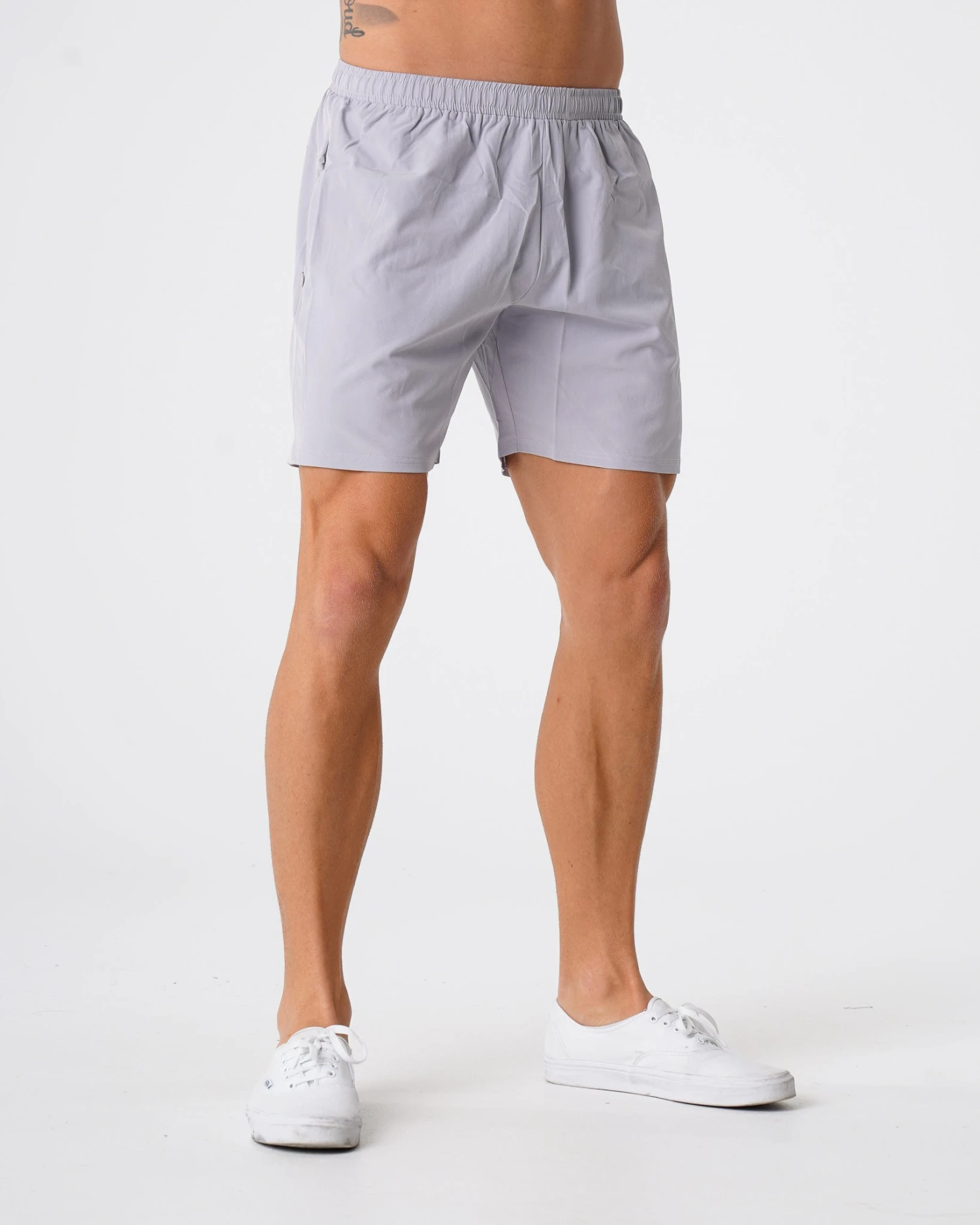Men's Performance Grey Flex Workout Shorts with Zipper Pockets 3 Men's Performance Grey Flex Workout Shorts with Zipper Pockets - Image 3