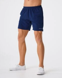 Men's Performance Navy Flex Shorts with Zipper Pockets