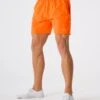 Men's Orange Quick-Dry Performance Flex Shorts with Zipper Pockets