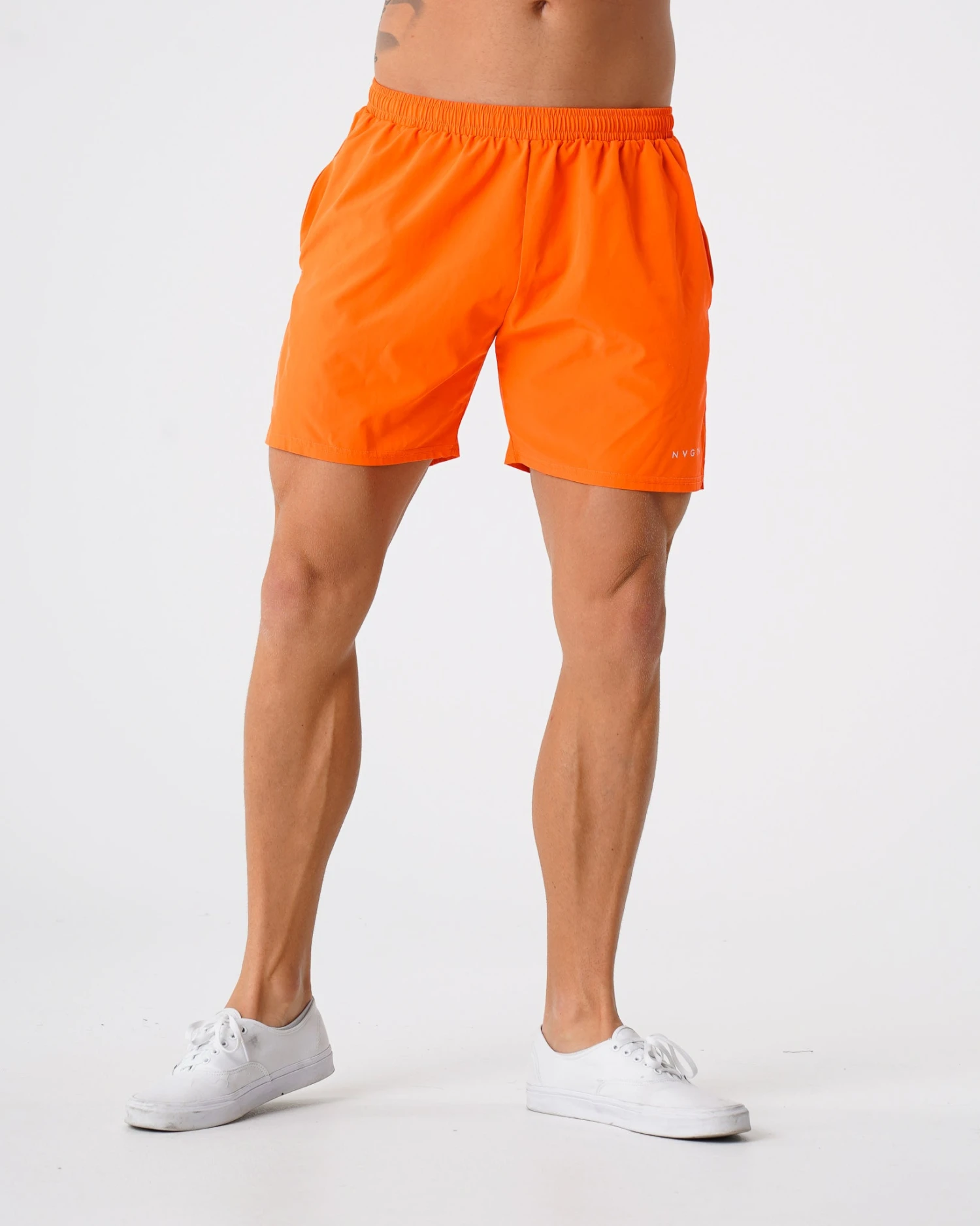 Men's Orange Quick-Dry Performance Flex Shorts with Zipper Pockets 2 Men's Orange Quick-Dry Performance Flex Shorts with Zipper Pockets - Image 2