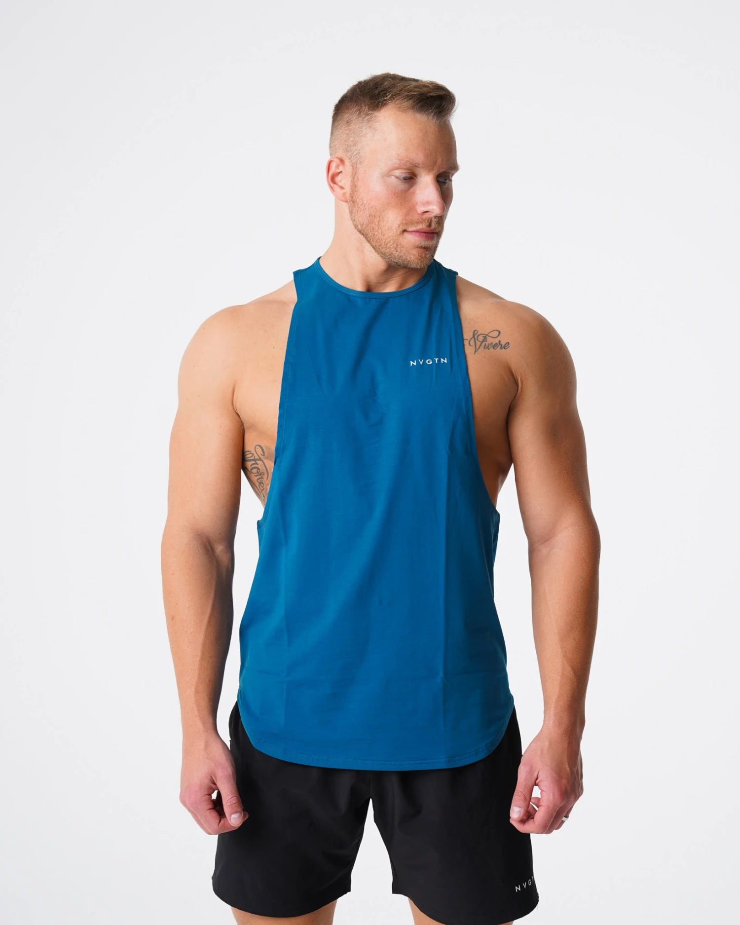 French Blue Men's Performance Muscle Tank - Pulse Edge Relaxed Fit 4 French Blue Men's Performance Muscle Tank - Pulse Edge Relaxed Fit - Image 4