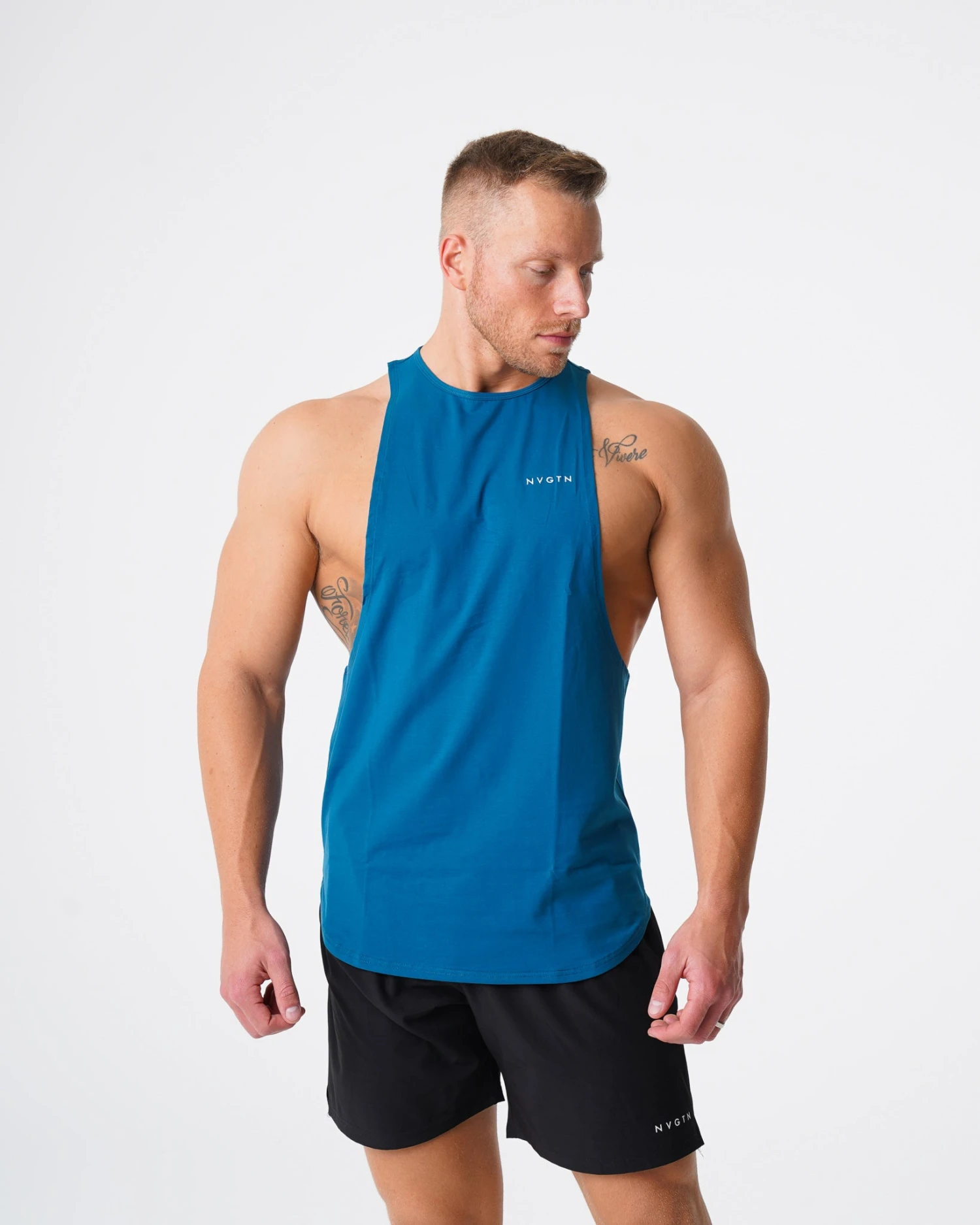 French Blue Men's Performance Muscle Tank - Pulse Edge Relaxed Fit 2 French Blue Men's Performance Muscle Tank - Pulse Edge Relaxed Fit - Image 2