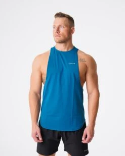 French Blue Men's Performance Muscle Tank - Pulse Edge Relaxed Fit