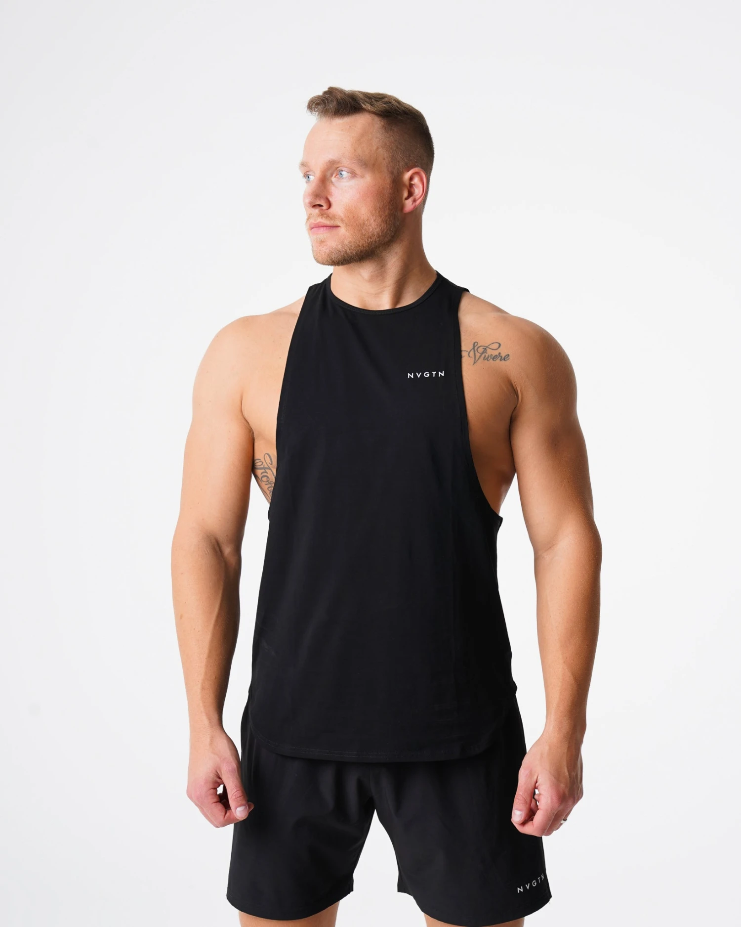 Men's Performance Gym Tank Top - Black Pulse Edge Training Tee 1 Men's Performance Gym Tank Top - Black Pulse Edge Training Tee