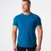 Men's French Blue Fitted Athletic T-Shirt - Pulse Physique Enhancing Tee
