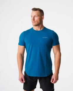 Men's French Blue Fitted Athletic T-Shirt - Pulse Physique Enhancing Tee