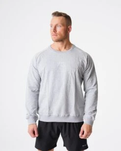 NVGTN Men's Grey Crew Neck Sweatshirt - Minimalist Athletic Fit