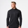 Men's Performance Black Track Jacket - Lightweight Athletic Full-Zip