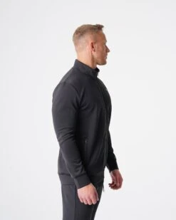 Men's Performance Black Track Jacket - Lightweight Athletic Full-Zip 6 Men's Performance Black Track Jacket - Lightweight Athletic Full-Zip -NVGTN Sportswear Shop DSC06627