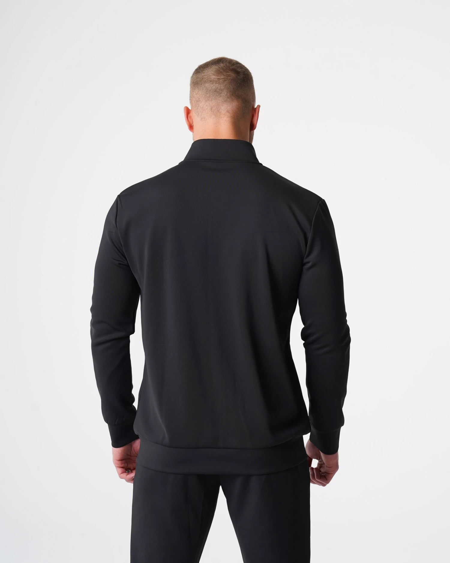 Men's Performance Black Track Jacket - Lightweight Athletic Full-Zip 4 Men's Performance Black Track Jacket - Lightweight Athletic Full-Zip - Image 4
