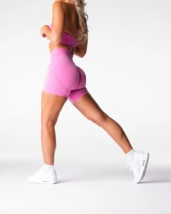Seamless Figure-Contouring Workout Shorts in Bubble Gum Pink