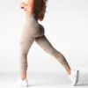 Beige Digital Seamless High-Waisted Compressive Leggings