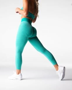 Turquoise High Waisted Seamless Leggings - Glute Contouring Sculpt