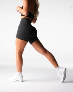 Black Zesty High Waisted Seamless Workout Shorts