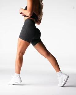 Black Zesty High Waisted Seamless Workout Shorts 6 Black Zesty High Waisted Seamless Workout Shorts -NVGTN Sportswear Shop DSC06801