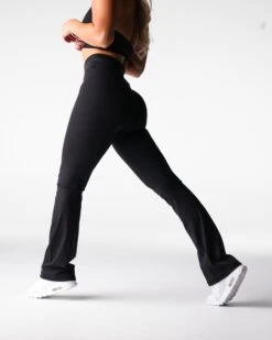 High Waisted Black Flare Leggings - Buttery Soft Yoga Pants -NVGTN Sportswear Shop DSC06811