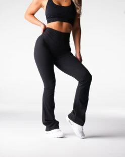 High Waisted Black Flare Leggings - Buttery Soft Yoga Pants -NVGTN Sportswear Shop DSC06812