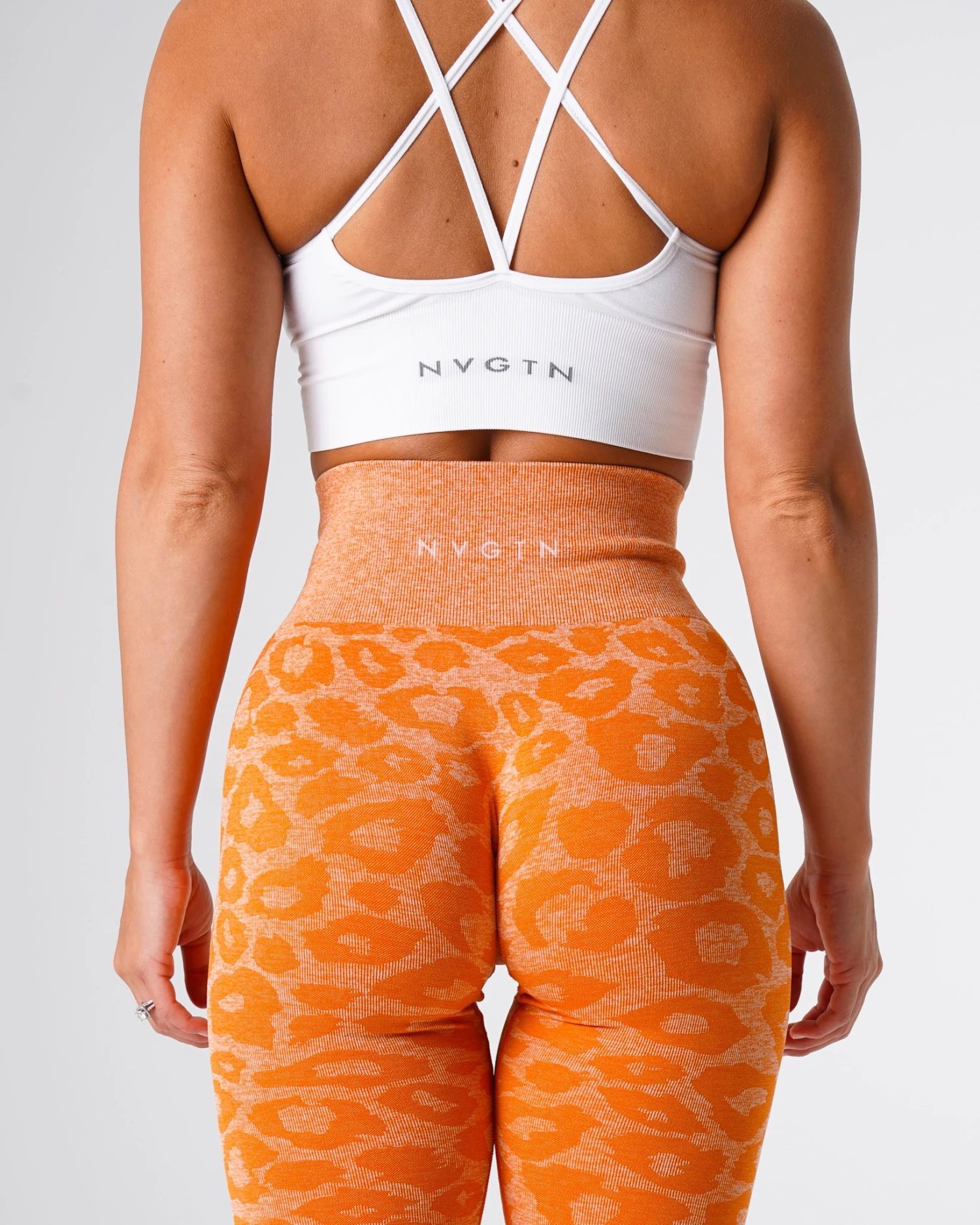 Burnt Orange Leopard Seamless Leggings | High-Waisted Workout Tights 2 Burnt Orange Leopard Seamless Leggings | High-Waisted Workout Tights - Image 2