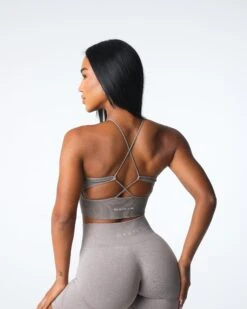 Taupe Seamless Strappy Back Sports Bra - Embrace Collection 6 Taupe Seamless Strappy Back Sports Bra - Embrace Collection -NVGTN Sportswear Shop DSC06886 26231677 7d9e 4f34 a450 91545c66fb75