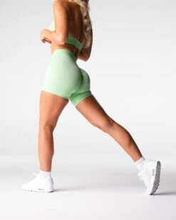 Pistachio Mid Rise Pro Seamless Shorts - High-Performance Comfort
