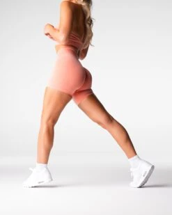 Pro Seamless Mid Rise Athletic Shorts in Peach 6 Pro Seamless Mid Rise Athletic Shorts in Peach -NVGTN Sportswear Shop DSC06938