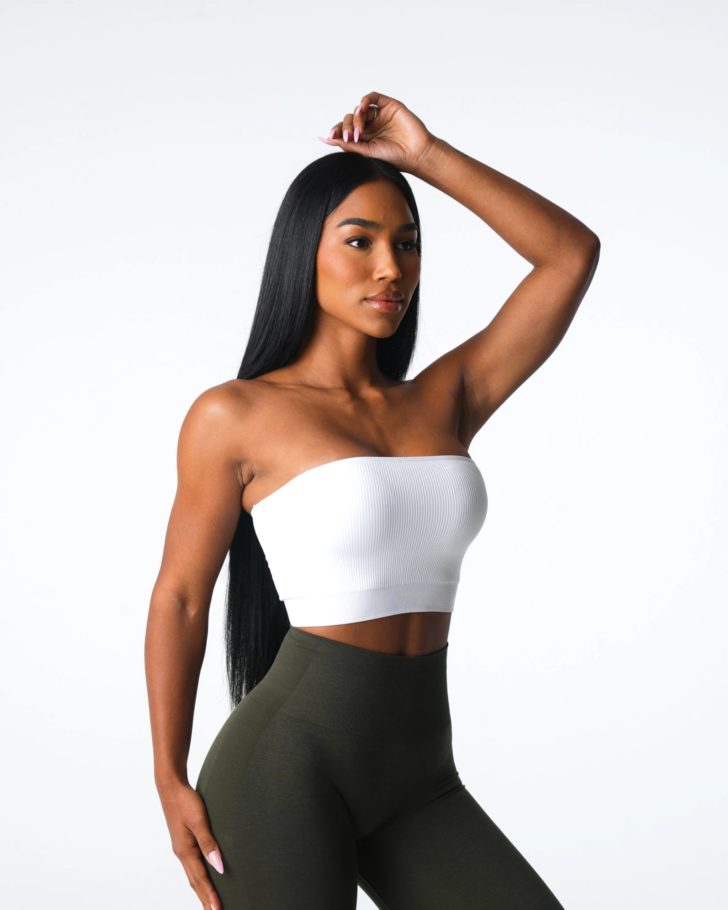 White Conquer Ribbed Seamless Bra 3 White Conquer Ribbed Seamless Bra - Image 3