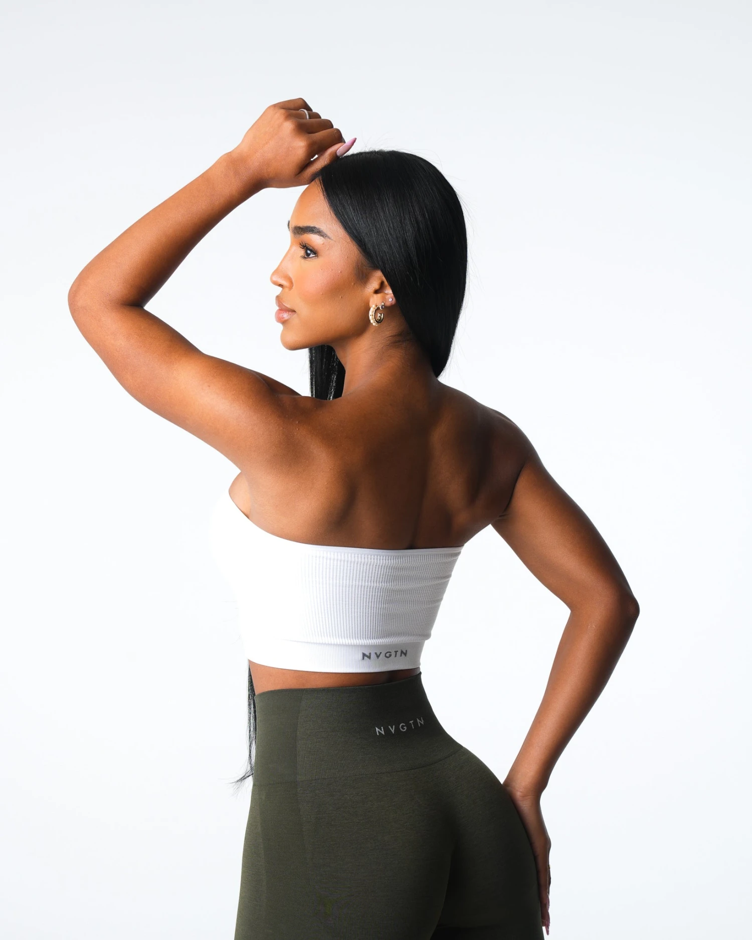 White Conquer Ribbed Seamless Bra 4 White Conquer Ribbed Seamless Bra - Image 4