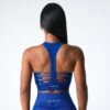 Azure Blue Resilience Seamless High Neck Sports Bra