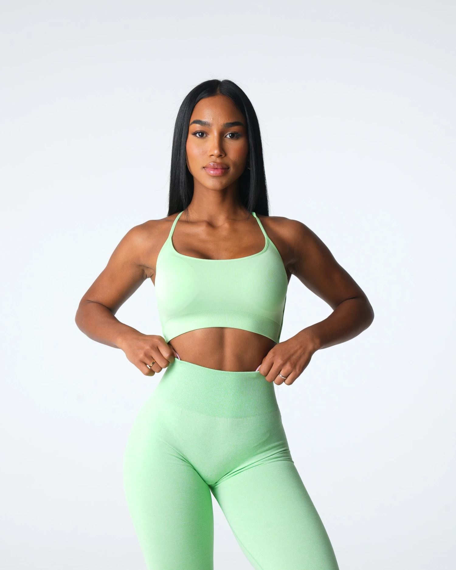 Pistachio Invincible Seamless Open Back Sports Bra 2 Pistachio Invincible Seamless Open Back Sports Bra - Image 2