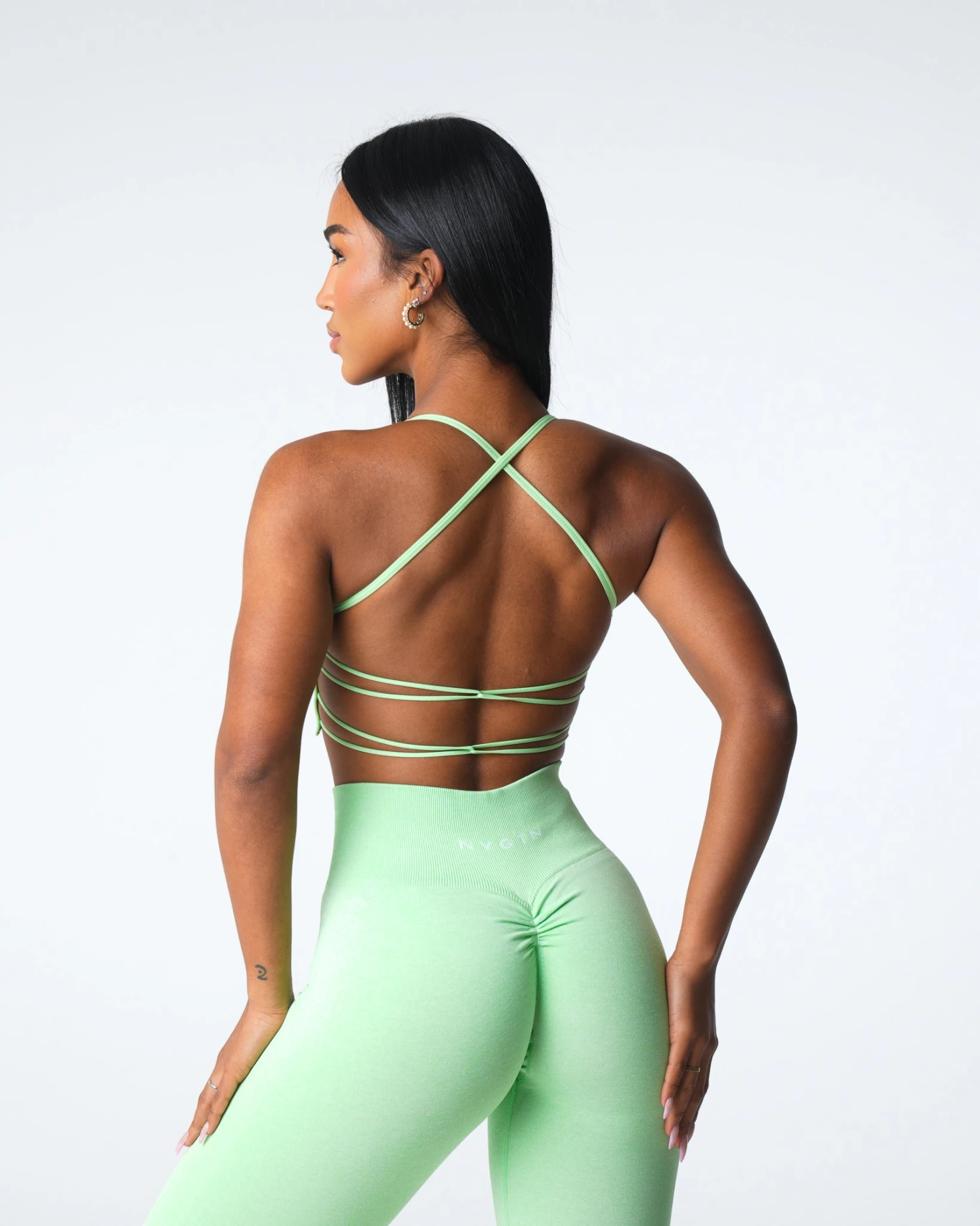 Pistachio Invincible Seamless Open Back Sports Bra 4 Pistachio Invincible Seamless Open Back Sports Bra - Image 4