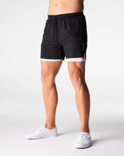 Black Voyager Men's Performance Shorts with Zipper Pockets